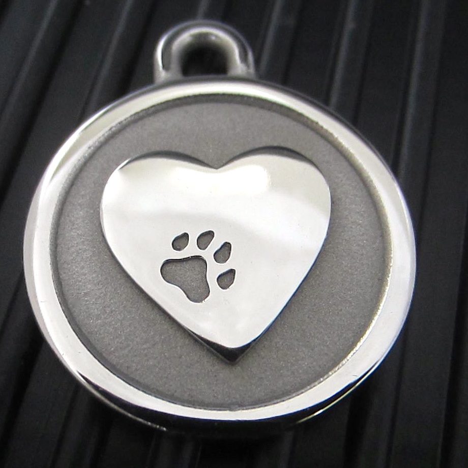 Heart & Paw Print Pet ID Tag