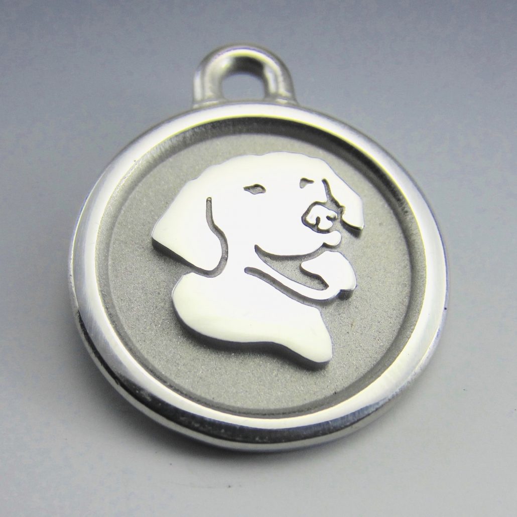 Large Stainless Steel Pet ID Tag-Large Heart - Silver Paw Pet Tags