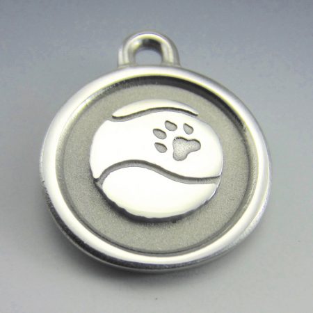 Stainless Steel Dog ID Tag - Large Paw - Silver Paw Pet Tags