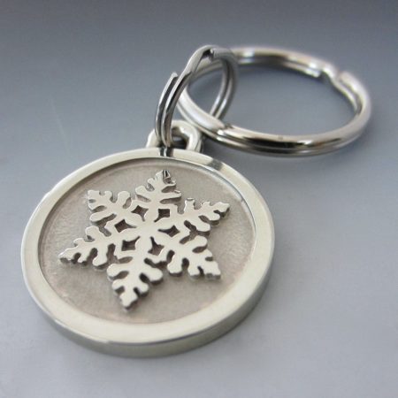 Stainless Steel Snowflake Keychain/ Small Made in USA