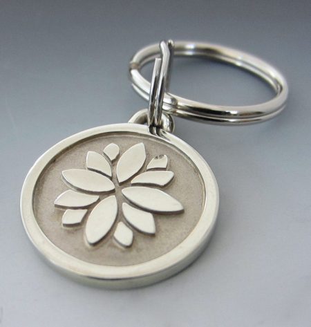 Stainless Steel Lotus Flower Keychain/ Small Made in USA