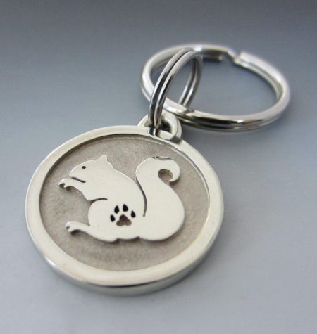 Small Stainless Steel Squirrel Pet Keychain