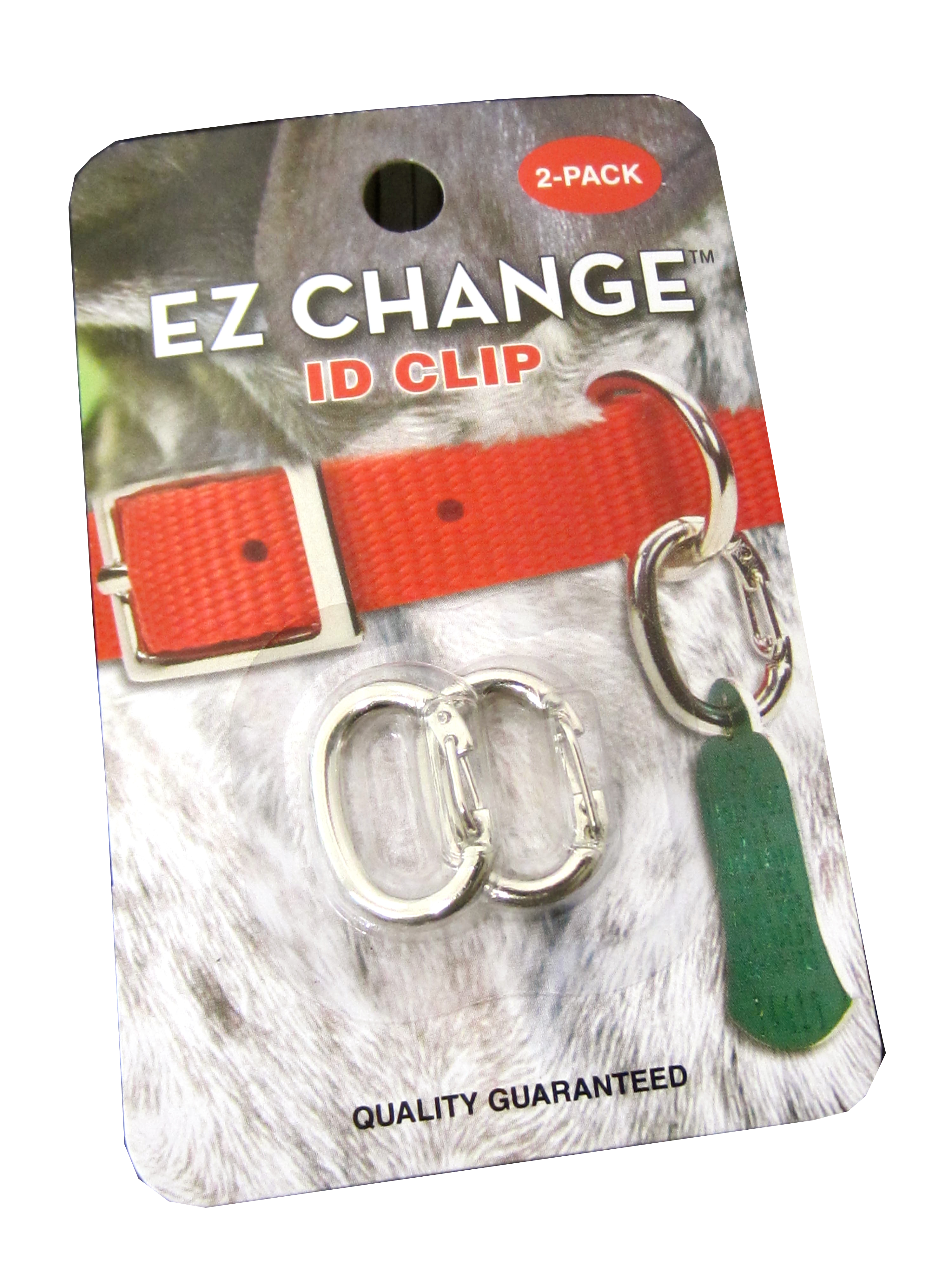EZ - Change ID Clip Pet Tags - Silver Paw Pet Tags