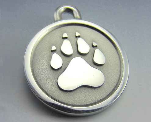 Paw Print Dog ID Tag - LuckySevenleather